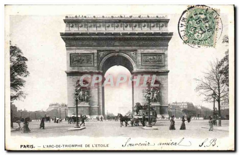 Paris Old Postcard Triumphal Arch of & # 39etoile