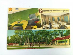 Vintage Postcard Georgian Lodge Hotel Court and Coffee House Brunswick GA