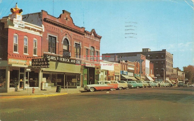 IL, Lawrenceville, Illinois, Business Dstrict, 50s Cars, LL Cook No 100003