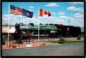 S-2 Steam Locomotive 2584 Train Depot Havre Montana POSTCARD