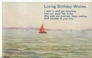 Greeting Postcard - Loving Birthday Wishes - Showing Boats at Sea  ZZ1090