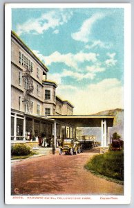 Yellowstone National Park Wyoming~Mammoth Hotel Porte Cochere~1920s Cars~Haynes