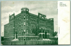 High School Building Pittsburg KS Kansas UNP Unused UDB Postcard H1