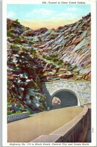 Tunnel Postcard in Clear Creek Canyon Jefferson County Colorado