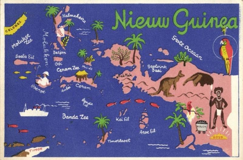 indonesia, DUTCH NEW GUINEA, Moluccas, Kangaroo Coal Gold Parrot (1940s)