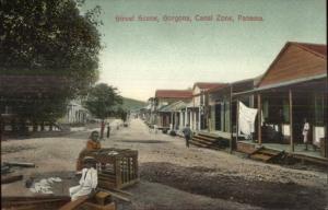 Panama Canal Zone Gorgon Street Scene Bldgs c1910 Postcard
