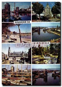 Postcard Modern Rochelle Char Marit left to right a corner of the port addres...