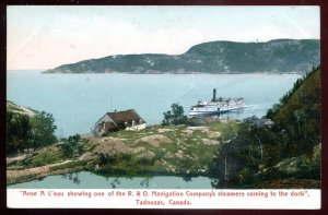 dc1059 - TADOUSSAC Quebec Postcard 1900s R&O Navigation Line Steamer
