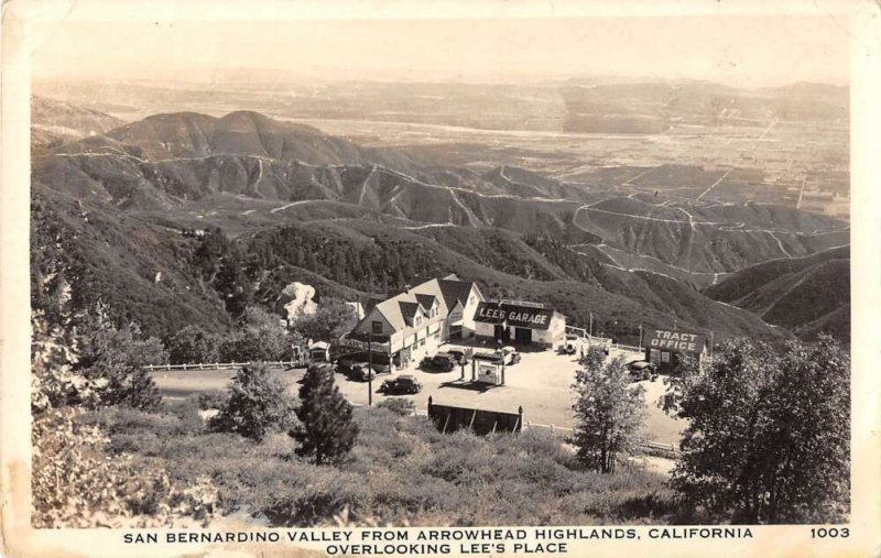 Arrowhead Highlands California San Bernardino Valley Real Photo PC AA17165