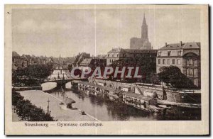 Old Postcard Strasbourg Catholic Gymnasium