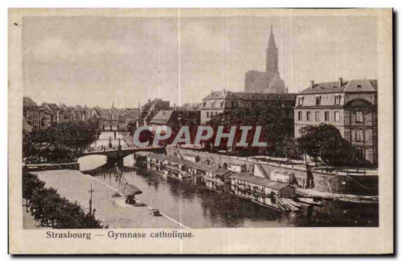 Old Postcard Strasbourg Catholic Gymnasium