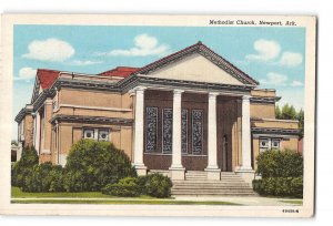 Newport Arkansas AR Postcard 1951 Methodist Church