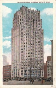 Postcard Industrial Bank Building Detroit MI