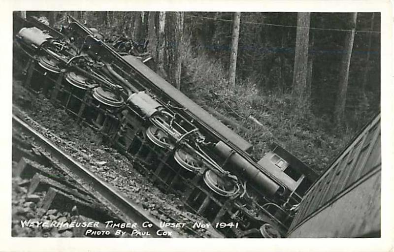 RPPC of Weyerhaeuser Timber Co Train Wreck Nov 1941 Washington WA
