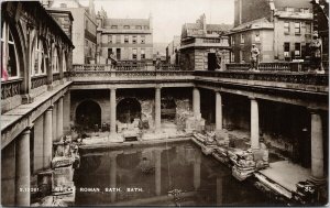 Bath England Get Roman Bath c1932 Postage Due Real Photo Postcard F75