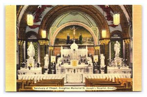 Postcard Sanctuary Of Chapel Creighton Memorial St. Joseph's Hospital Omaha NE