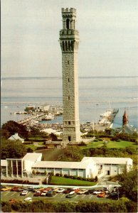 Pilgrim Monument Town Hall Provincetown Cape Cod Massachusetts Chrome Postcard 