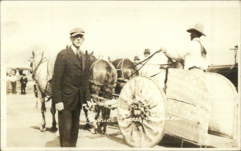 Gordon NE Chariot Races c1910 Real Photo Postcard