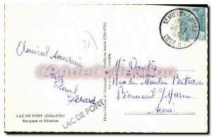 Old Postcard LAKE BRIDGE boats pedalos