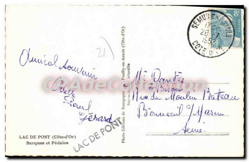 Old Postcard LAKE BRIDGE boats pedalos