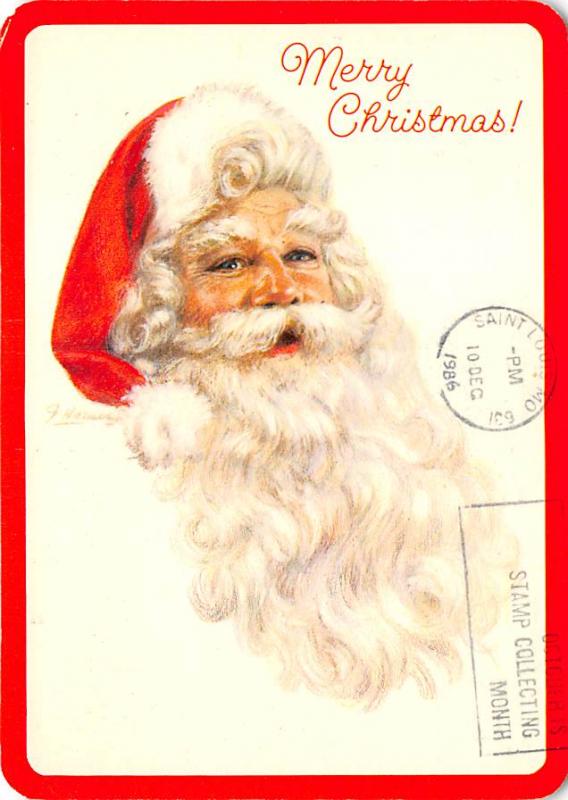 Modern Card Santa Claus Postal Used Unknown postal marking on front