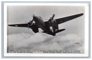 Douglas A-20 Fighter Bomber Photo Postcard RPPC EKC WJ Gray