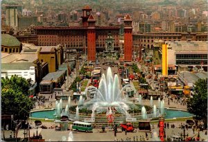 Spain Barcelona Montjuich Park Mammoth Fountain