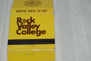 Rock Valley College Rockford Illinois 30 Strike Matchbook Cover