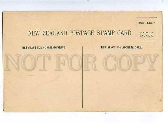 184848 NEW ZEALAND Coat of arms STAMPS vintage Zieher Postcard