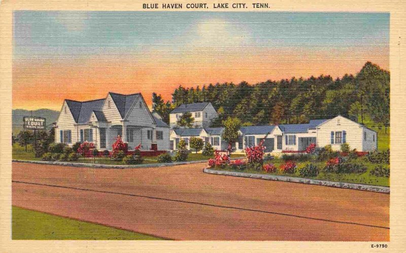 Blue Haven Court Motel US 25 W Lake City Tennessee linen postcard