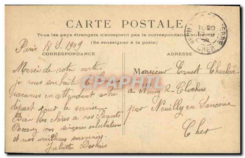 Old Postcard Paris Arc de Triomphe