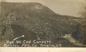 Postcard Vermont Bristol Bristol Manufacturing Logging lumber Sawmill 23-2137