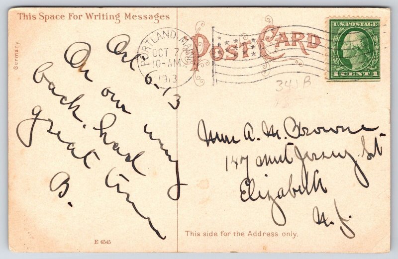 1913 Portland Maine ME Diamond Cove Crow Island In The Distance Posted Postcard