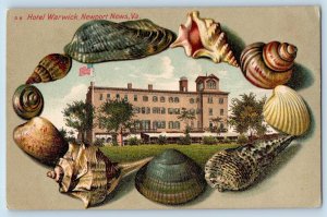 Newport News Virginia VA Postcard Hotel Warwick c1910 Embossed Shellfish Border