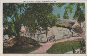 Postcard Devil's Den Ledge  Gettysburg PA