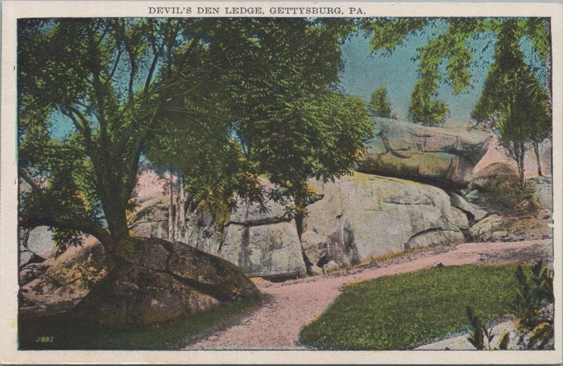 Postcard Devil's Den Ledge  Gettysburg PA