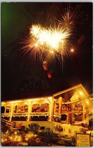 Cincinnati Ohio OH, Coney Island, Fireworks, Swiss Sky Ride, Vintage Postcard
