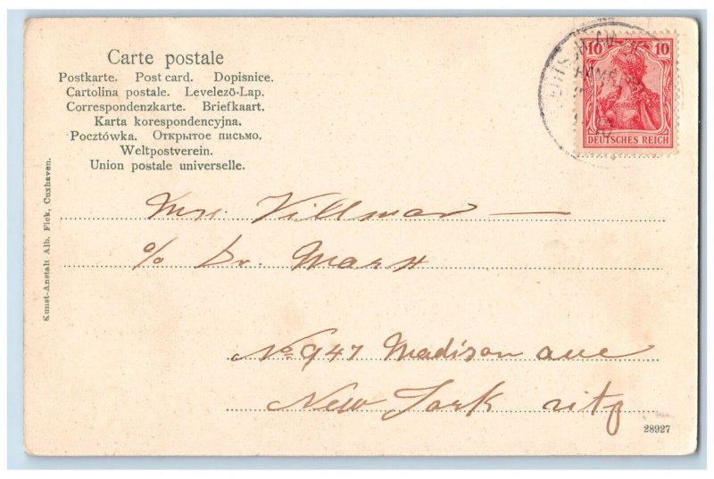 Cuxhaven Germany Postard Princess Heinrich Saloon Steamer c1905 Antique