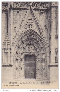 La Cathedrale St-Corentin, Le Grand Portail, Quimper (Finistere), France, 190...