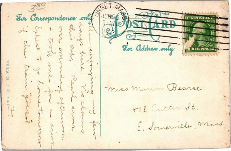 Pine Tree Hotel, Onset MA c1913 Vintage Postcard M27