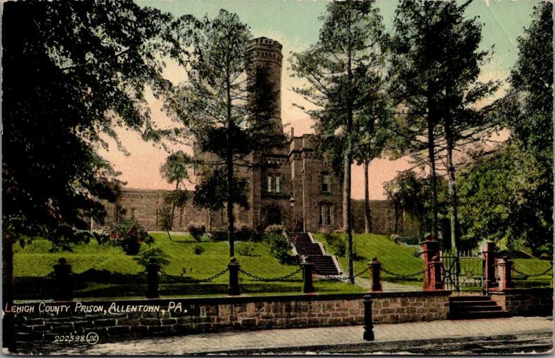 Allentown Pennsylvania~Lehigh County Prison~Chain Gate~Terraced Steps~1908 PC 