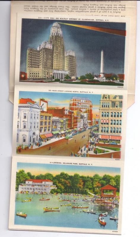 Buffalo NY Souvenir Folder 20 Views Vintage  Linen