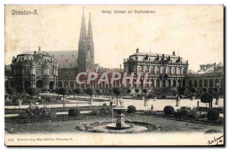 Postcard Old Dresden Zwinger A Königl Mit Sophienkirche