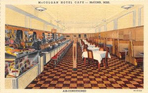 McComb Mississippi McColgan Hotel Cafe Cigar Boxes Linen Postcard AA59520