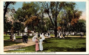 Vtg Annapolis Maryland MD Lovers Lane June Week US Naval Academy 1920s Postcard