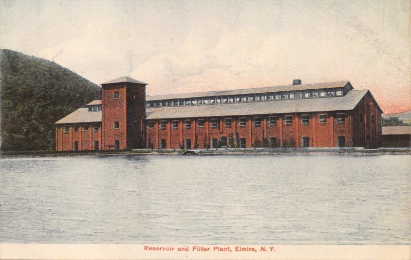 ELMIRA NEW YORK~RESERVOIR AND FILTER PLANT~POSTCARD 1910s