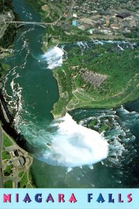 Canada Niagara Falls Aerial VIew Over Horseshoe Falls