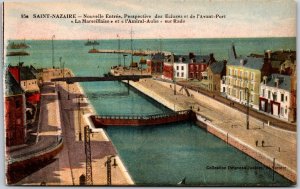 Saint Nazaire Nouvelle Entree Perspective Des Ecluses Avant Port France Postcard