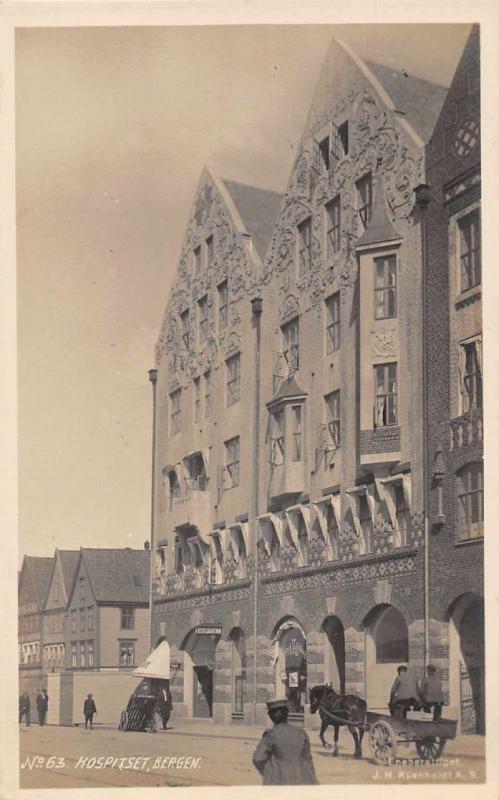 Bergen Norway Hospitset Exterior Real Photo Antique Postcard J80608