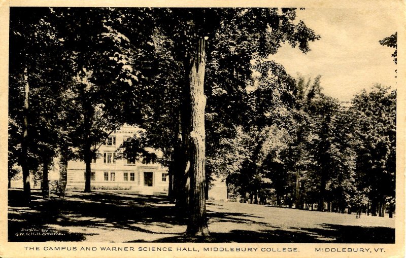 VT - Middlebury. Middlebury College, Campus & Warner Science Hall    